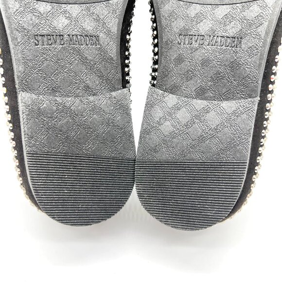 Steve Madden Mens 9 Caviarr Black Silver Studded Loafers‎ Dress Shoes - Picture 12 of 13